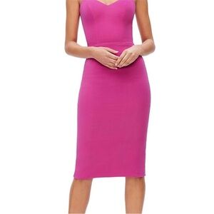 Fuchsia Sleeveless Midi Sheath Dress - Women's